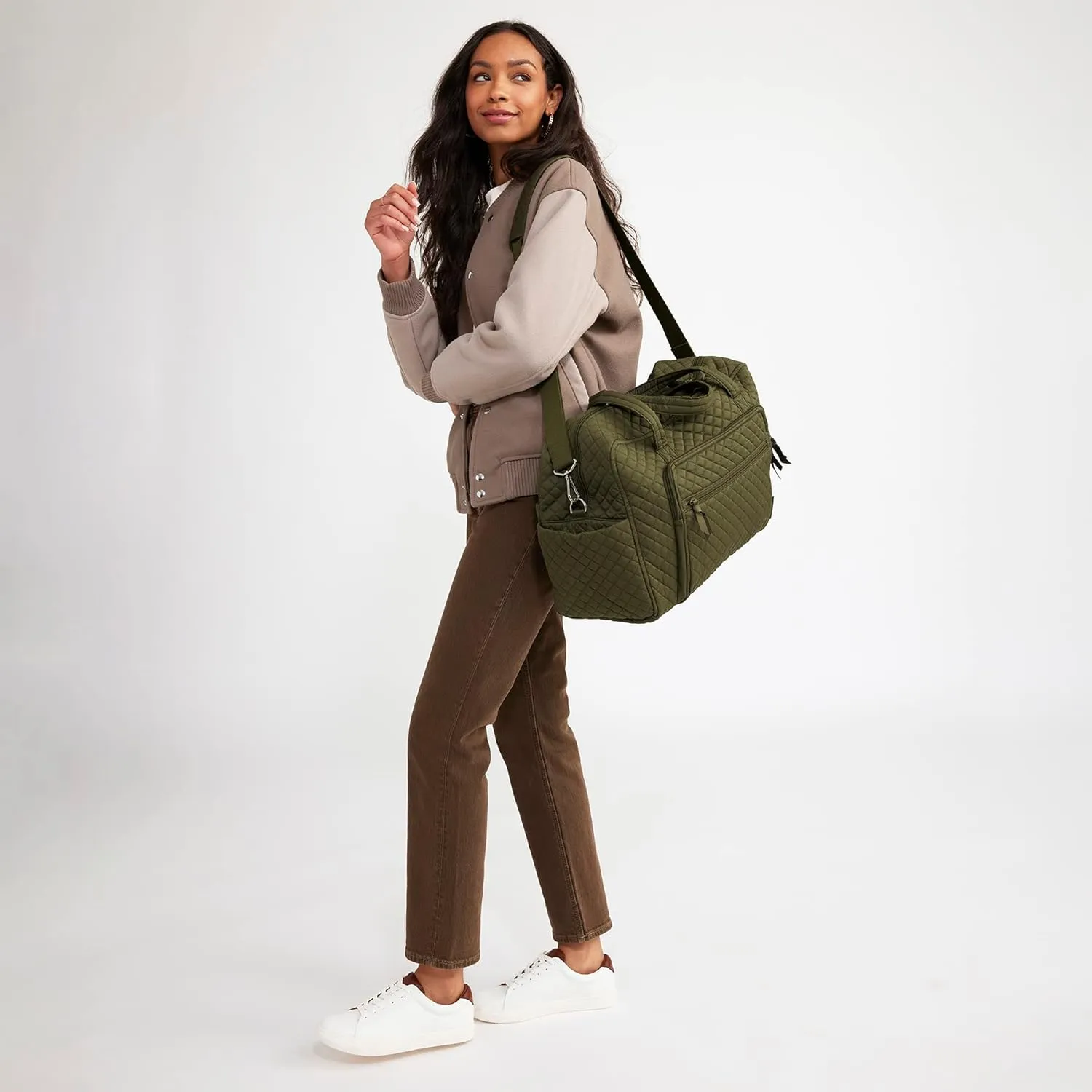 Vera Bradley Women's Cotton Weekender Travel Bag, Forever Green - Recycled Cotton, One Size