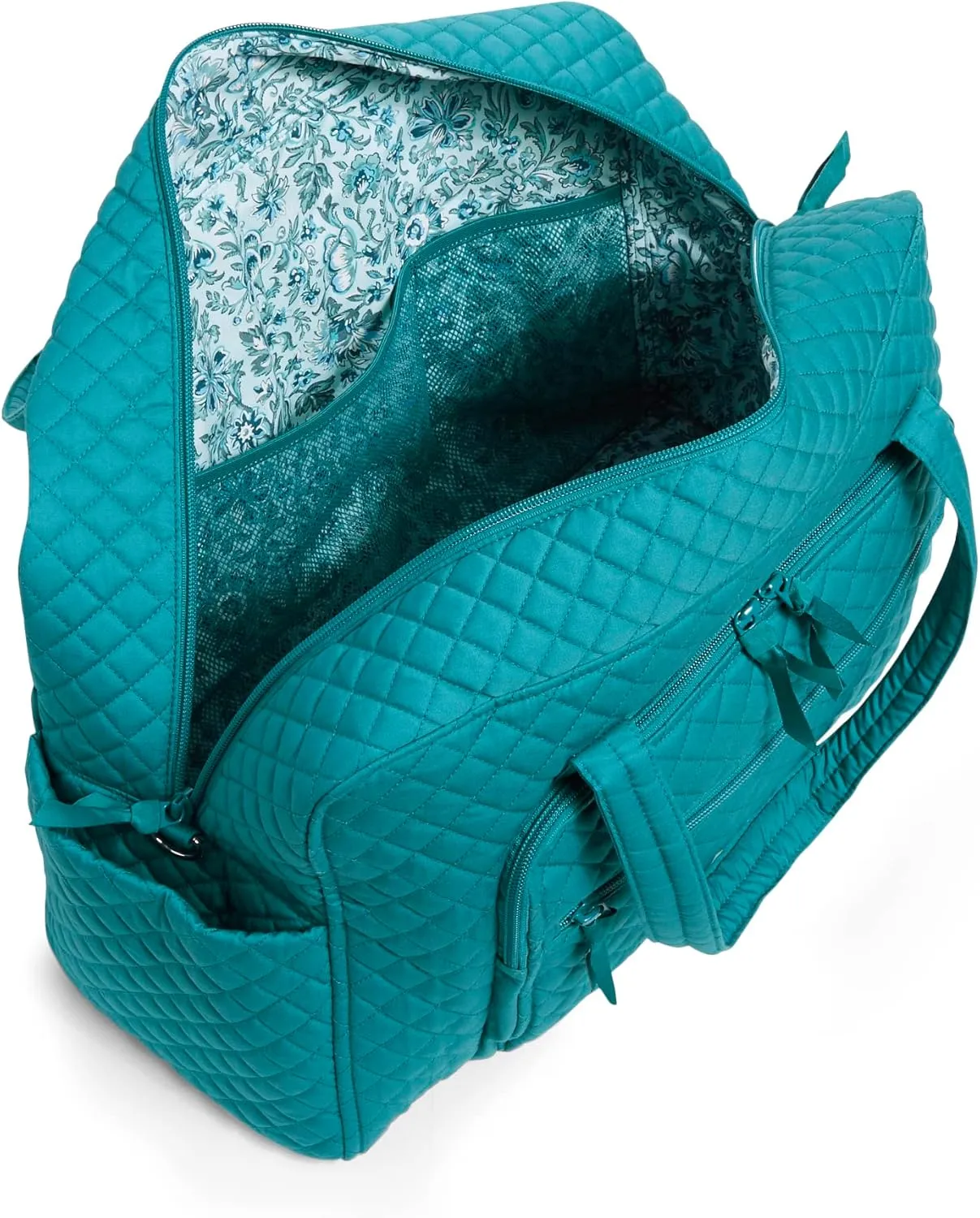 Vera Bradley Women's Cotton Weekender Travel Bag, Forever Green - Recycled Cotton, One Size