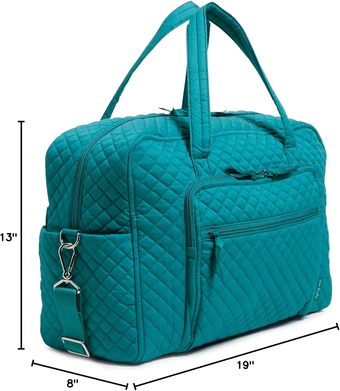 Vera Bradley Women's Cotton Weekender Travel Bag, Forever Green - Recycled Cotton, One Size