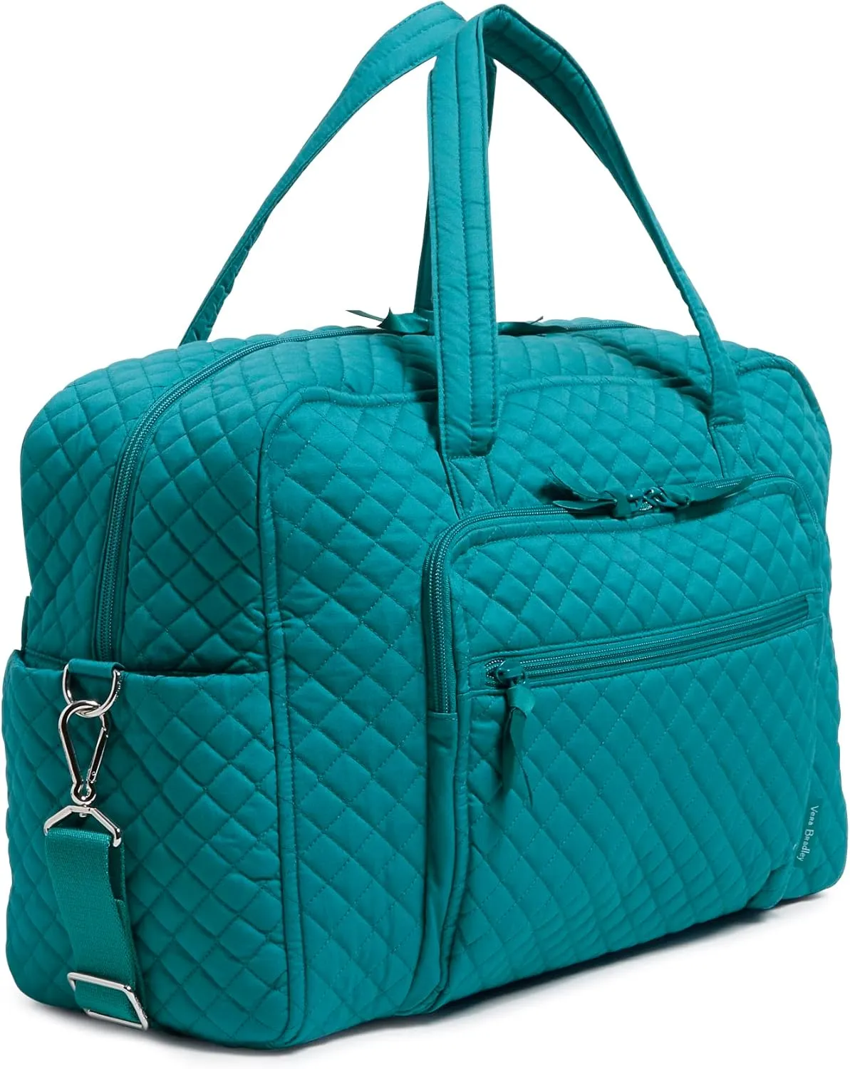Vera Bradley Women's Cotton Weekender Travel Bag, Forever Green - Recycled Cotton, One Size