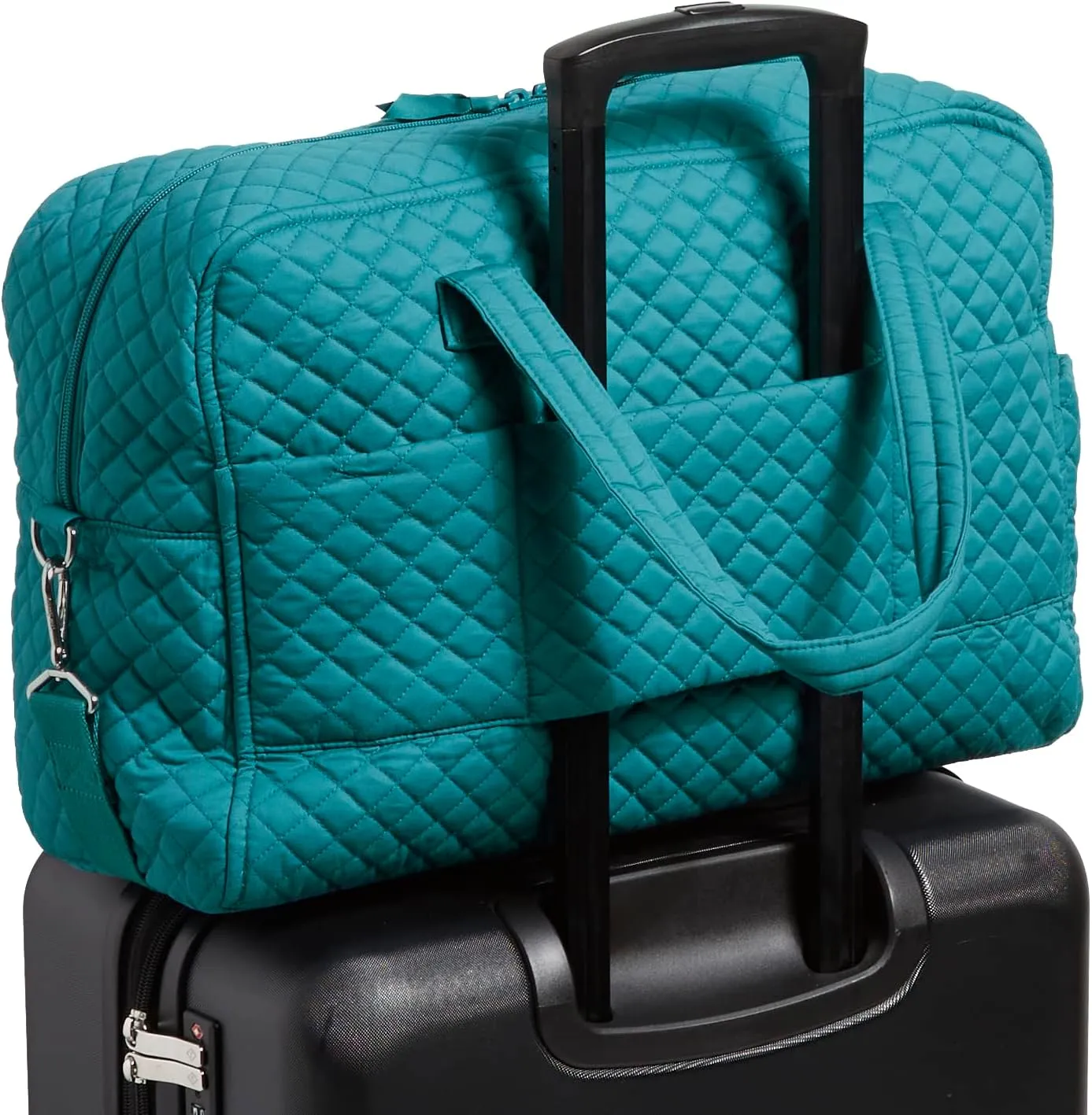 Vera Bradley Women's Cotton Weekender Travel Bag, Forever Green - Recycled Cotton, One Size