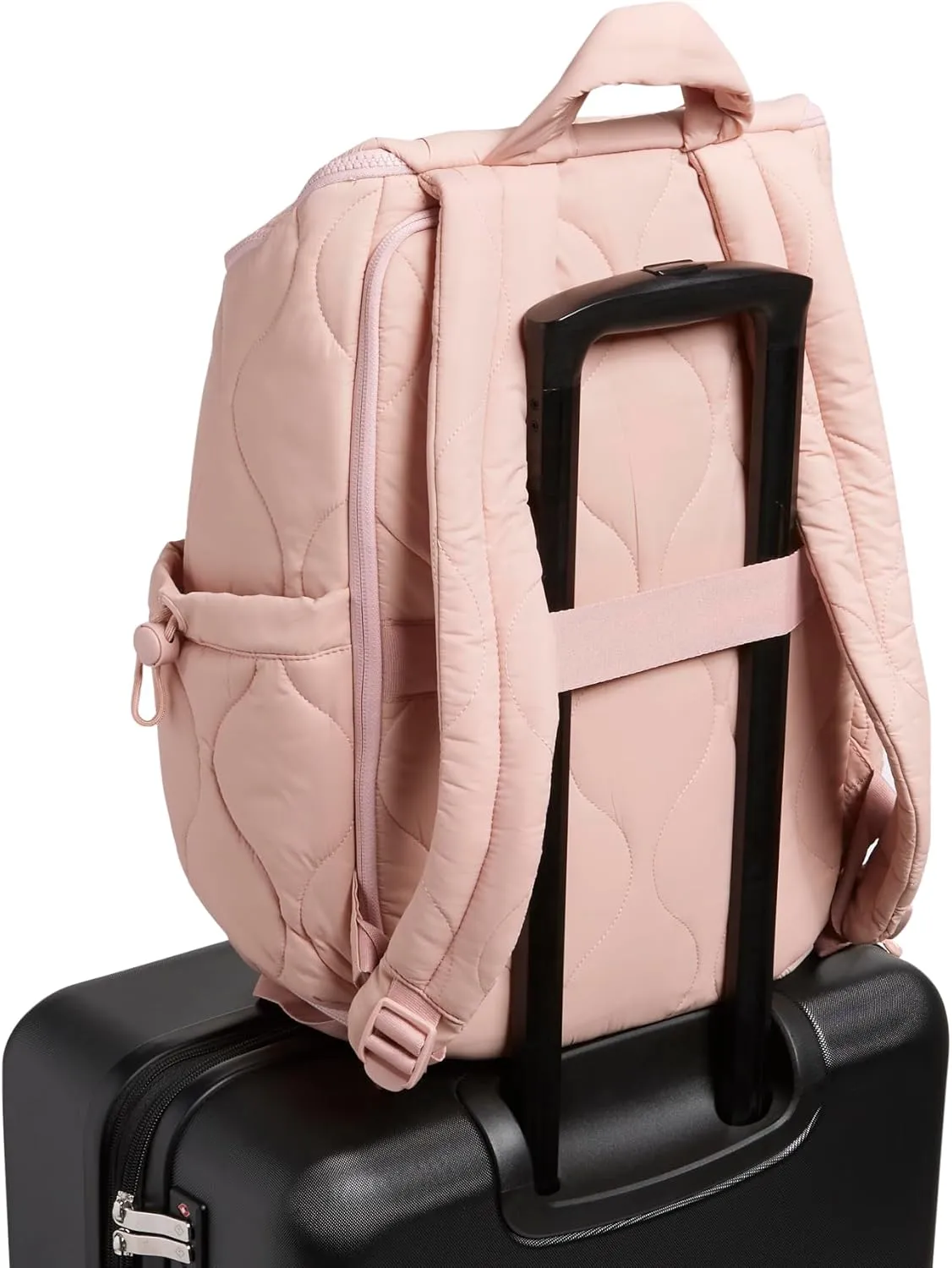 Vera Bradley Women's Featherweight Commuter Backpack Travel Bag, Rose Quartz, One Size