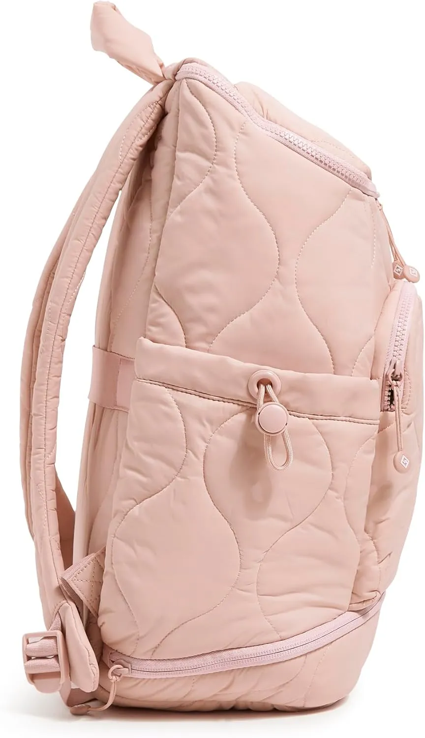 Vera Bradley Women's Featherweight Commuter Backpack Travel Bag, Rose Quartz, One Size