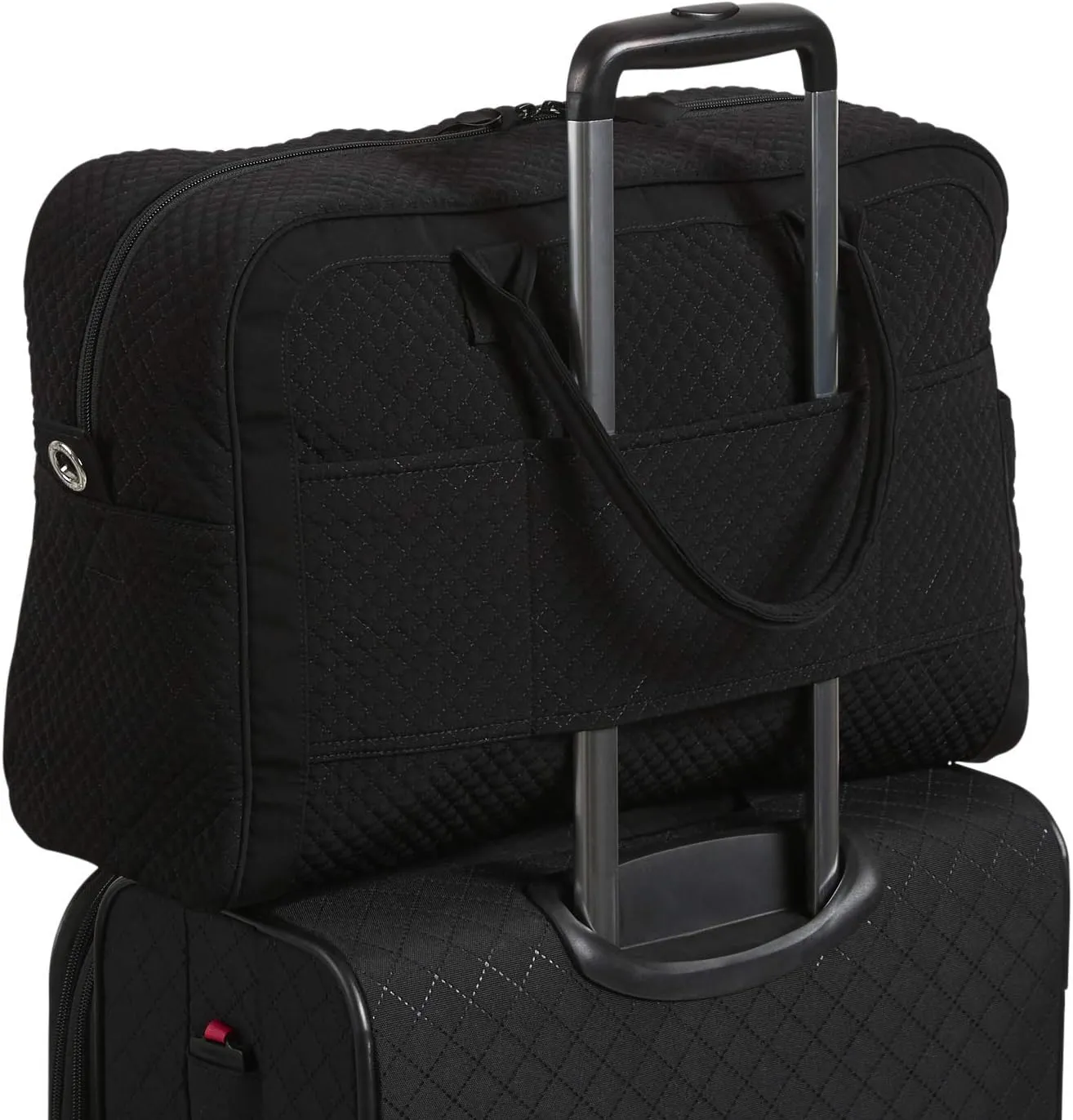 Vera Bradley Women's Microfiber Weekender Travel Bag, Black, One Size