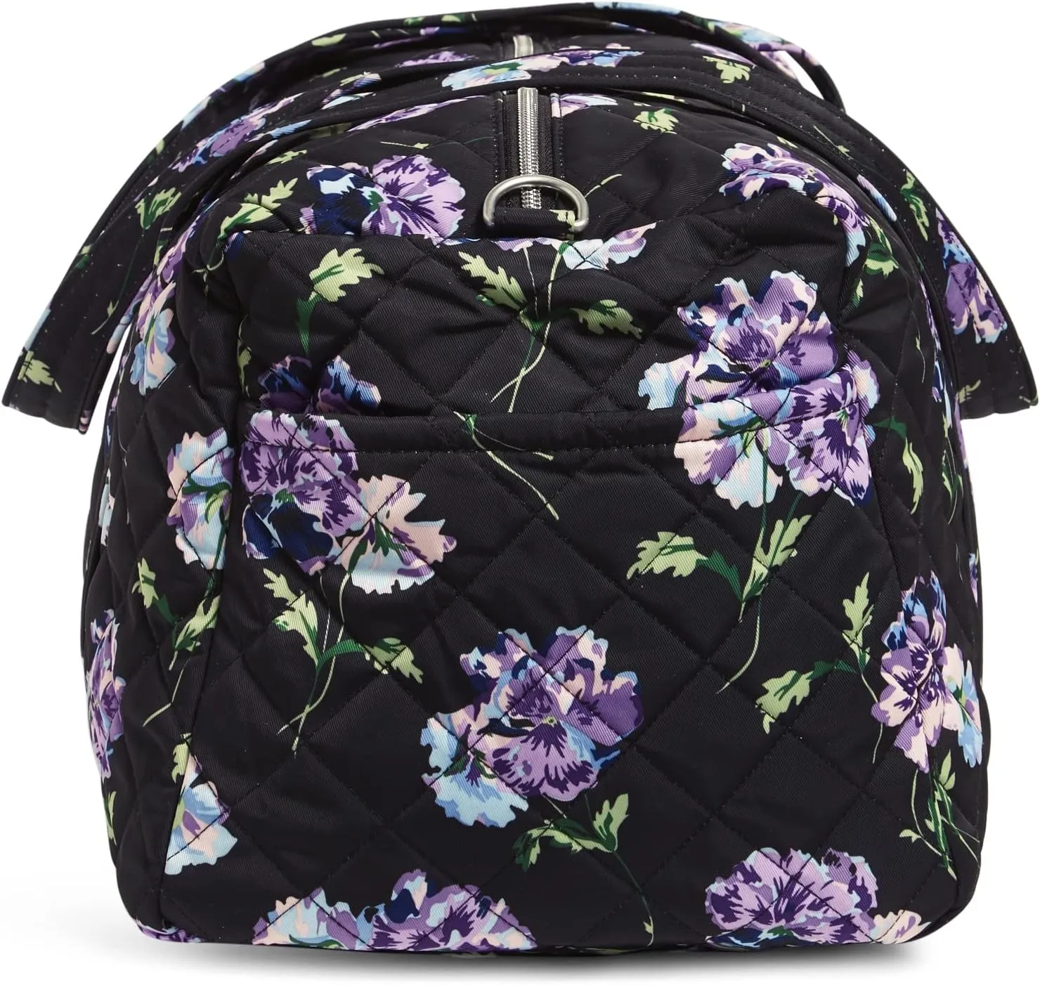 Vera Bradley Women's Performance Twill Medium Travel Duffle Bag, Floating Plum Pansies, One Size