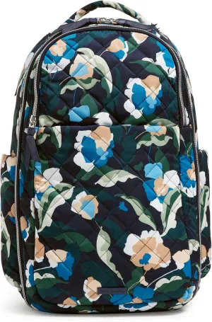 Vera Bradley Women's Performance Twill Travel Backpack Travel Bag, Immersed Blooms, One Size