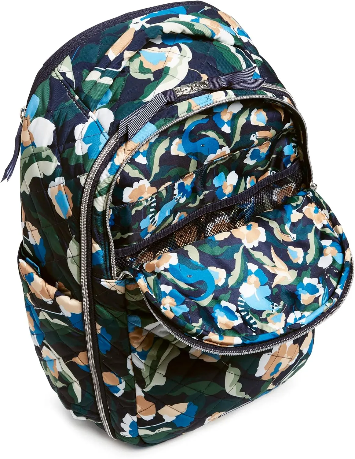 Vera Bradley Women's Performance Twill Travel Backpack Travel Bag, Immersed Blooms, One Size