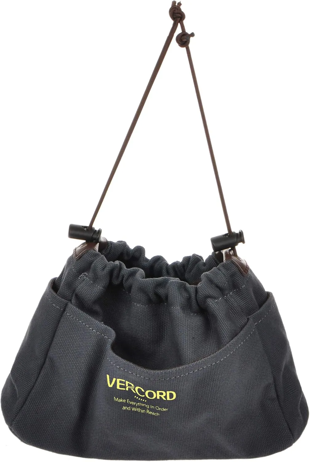 Vercord Canvas Handbag Organizers, Sturdy Purse Insert Organizer Bag in Bag, 10 Pockets Grey Large