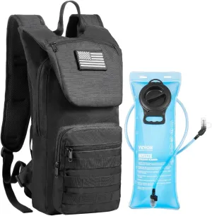 VEVOR Hydration Backpack, Water Backpack with TPU Water Bladder, Tactical Molle Hiking Hydration Pack with Storage for Men Women, Hydro Water Daypack for Hiking Running Cycling Camping