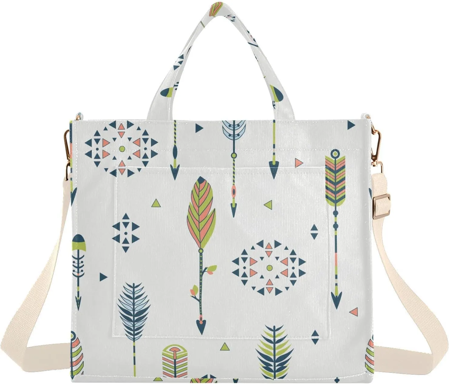 VIGTRO Corduroy Tote Bag for Women Crossbody Bags Shoulder Handbag, Messenger Bag Purse with Adjustable Strap Size S/M