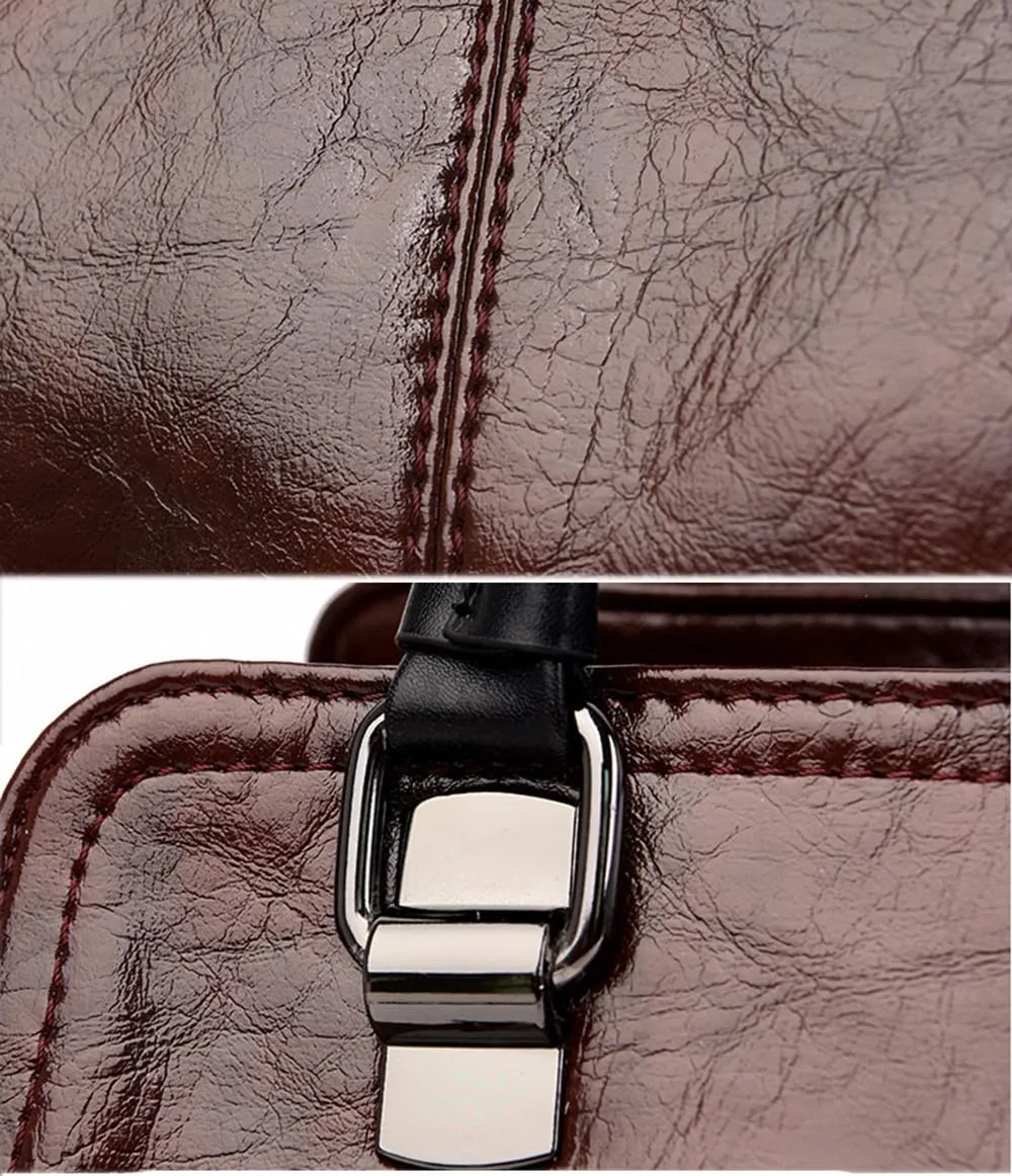 Vintage Leather Satchel Handbags for Women - Stylish Top Handle Crossbody Purse & Retro Shoulder Tote Bag (Brown)