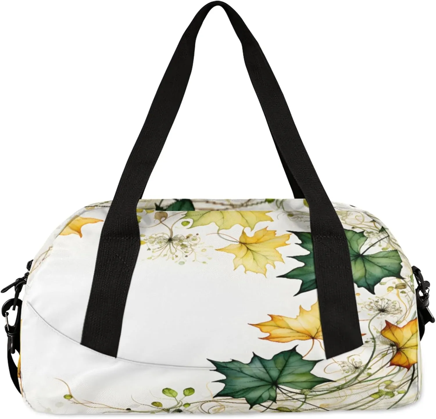 Vintage Maple Leaf Kids Duffel Bag Lightweight Waterproof Sports Gym Bag with Front Zipper Pocket Foldable Weekender Overnight Bag for School Practice Gymnastic Ballet