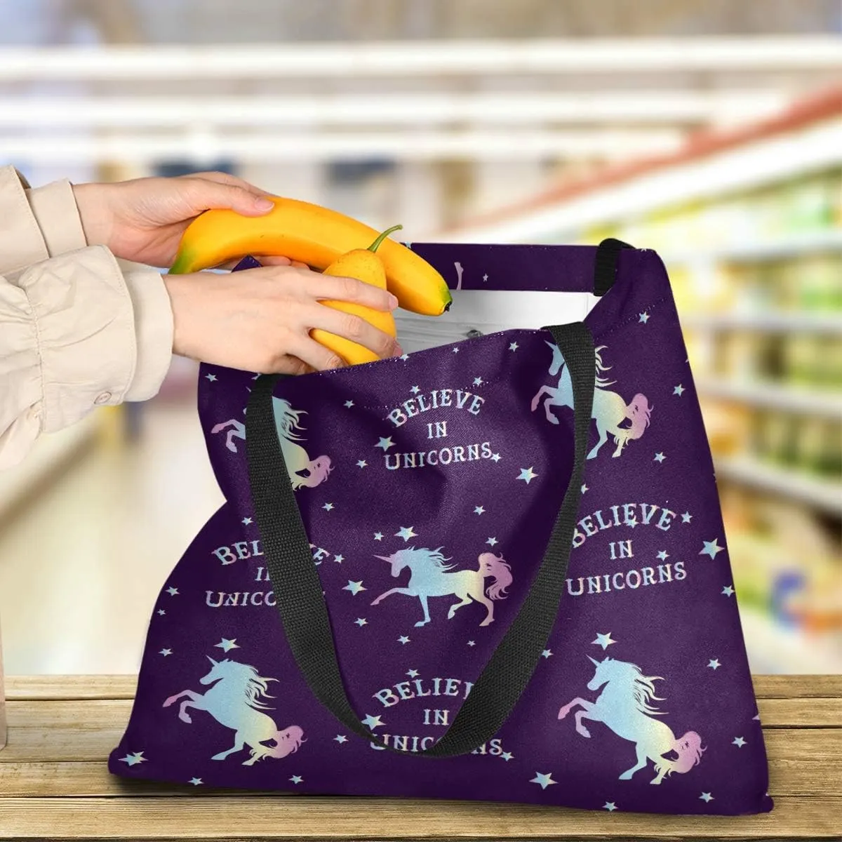 visesunny Stylish Women Canvas Shoulder Tote Bags Casual Bag Ladies Shopping Handbag for GYM Hiking Picnic Travel Beach