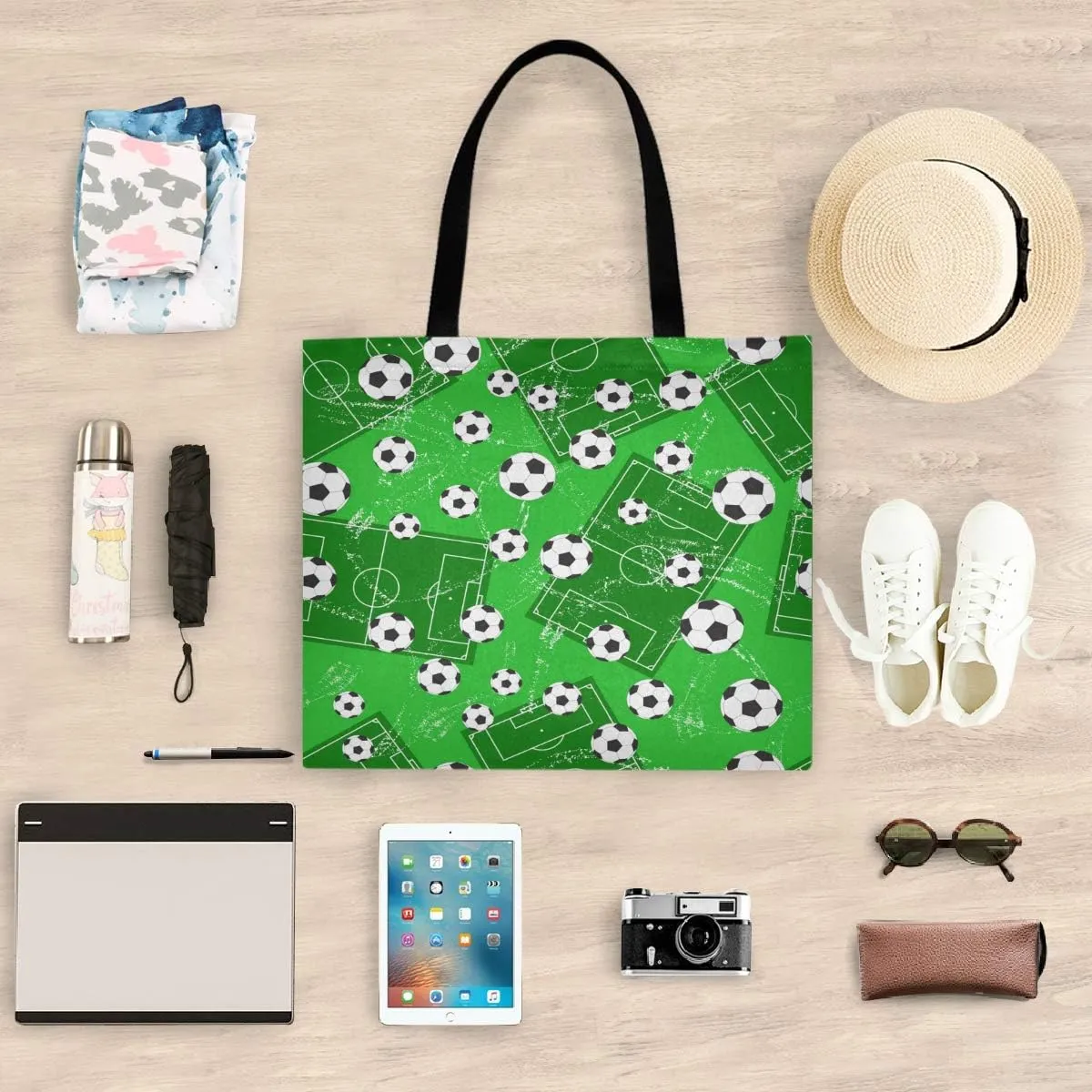 visesunny Stylish Women Canvas Shoulder Tote Bags Casual Bag Ladies Shopping Handbag for GYM Hiking Picnic Travel Beach