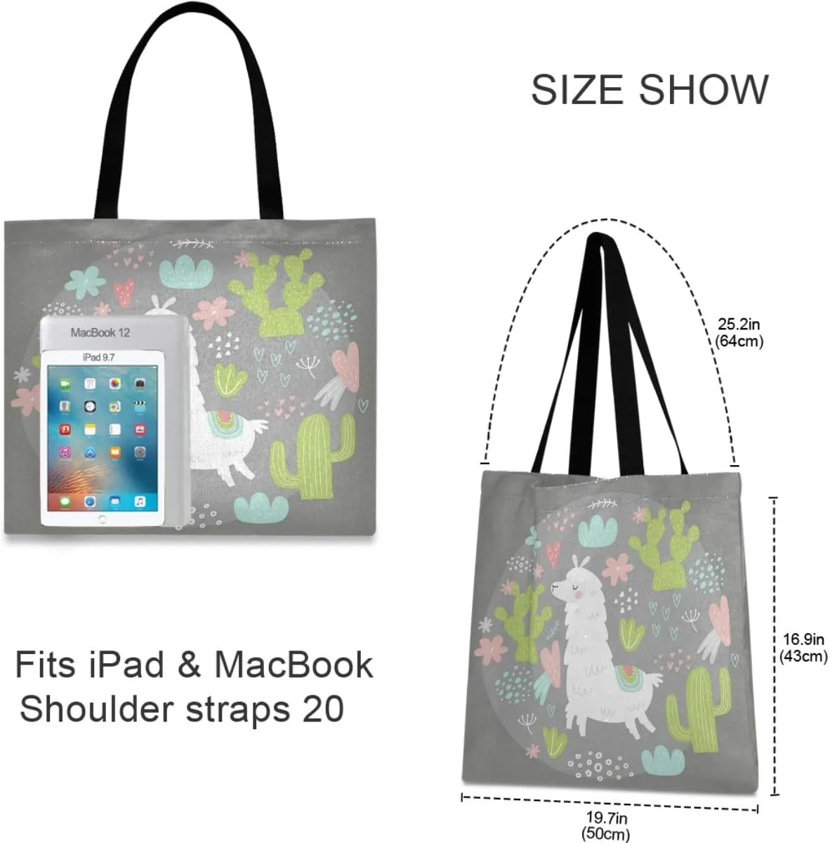 visesunny Stylish Women Canvas Shoulder Tote Bags Casual Bag Ladies Shopping Handbag for GYM Hiking Picnic Travel Beach