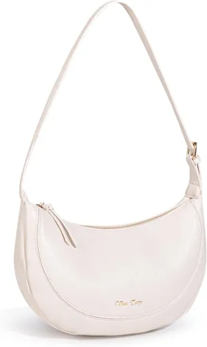 Viva Terry Vegan Leather Crescent Bag Casual Shoulder Purse and Handbag for Women with Adjustable Strap and Tassel