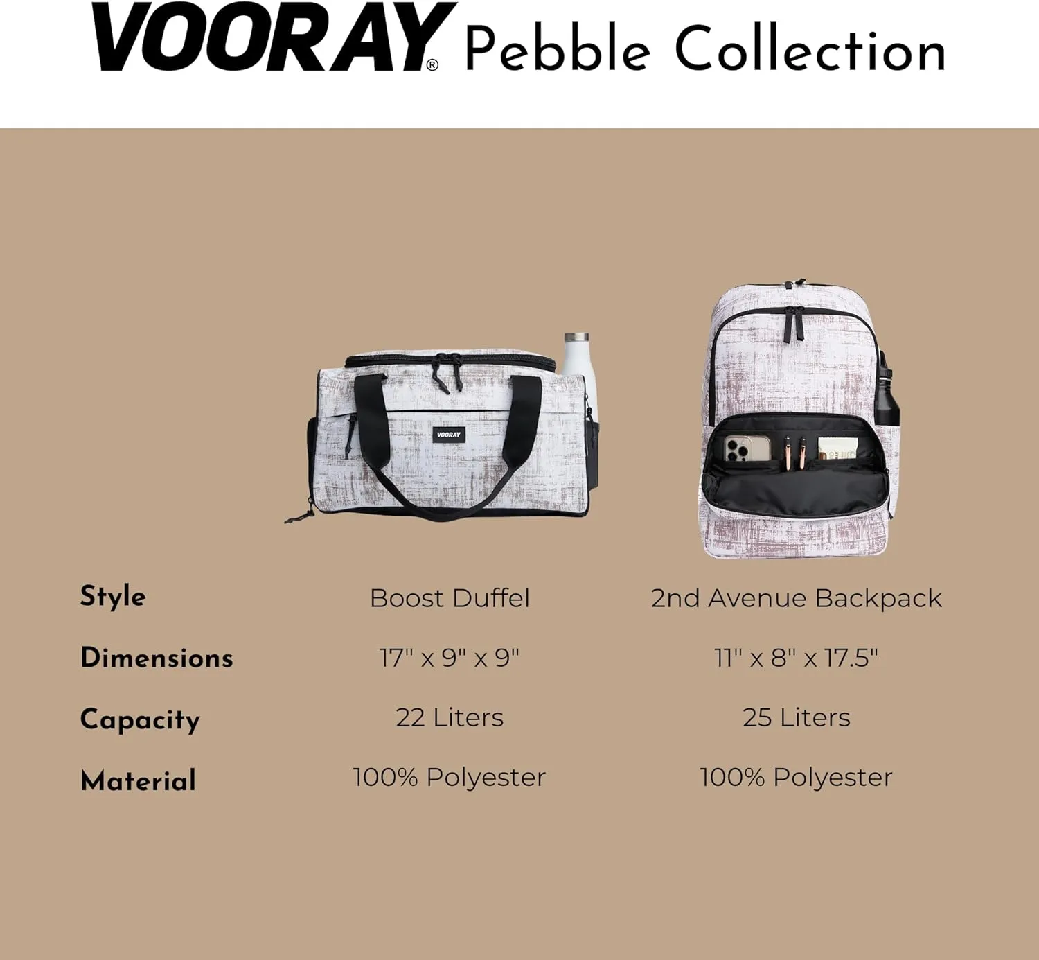 Vooray 22L Boost Duffel Bag – Small Travel & Sports Gym Bag for Women and Men with Shoe Pocket, Weekender for Overnight Football, Travel, Hospital Stays or Workout