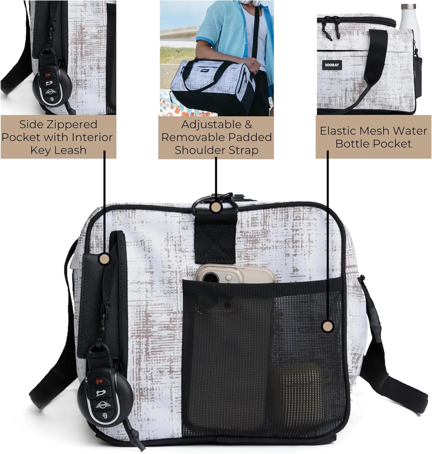 Vooray 22L Boost Duffel Bag – Small Travel & Sports Gym Bag for Women and Men with Shoe Pocket, Weekender for Overnight Football, Travel, Hospital Stays or Workout