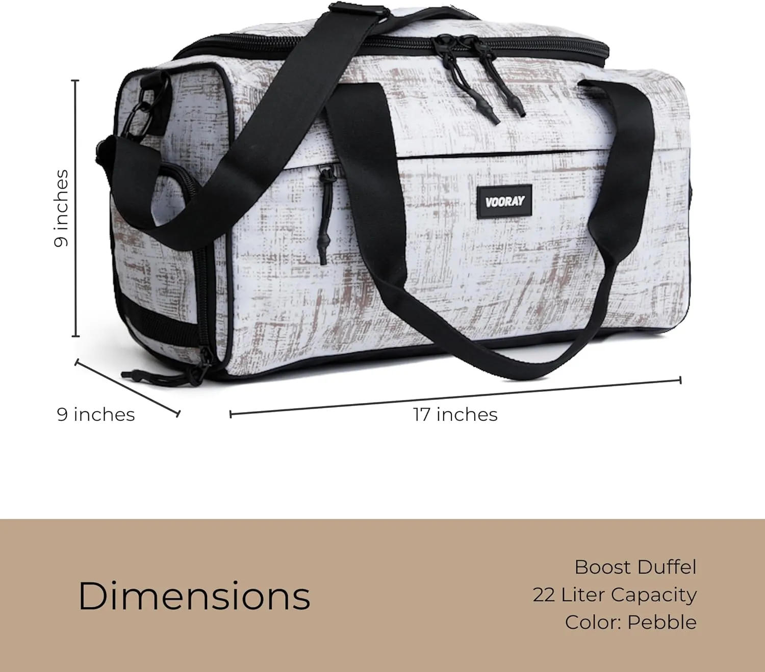 Vooray 22L Boost Duffel Bag – Small Travel & Sports Gym Bag for Women and Men with Shoe Pocket, Weekender for Overnight Football, Travel, Hospital Stays or Workout
