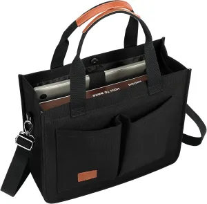 Voova Large Canvas Tote Bag for Women, Womens Laptop Work Bags Crossbody Purse Handbag Shoulder Travel Messenger Totes