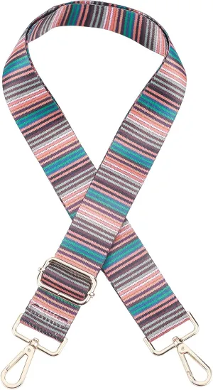 WADORN Purse Strap Replacement, Adjustable Crossbody Strap Wide Shoulder Strap Replacement Belt Luggage Strap Guitar Straps Nylon Handbag Strap Striped Bag Strap for Briefcase Laptop Computer Bag