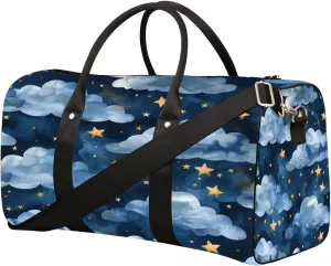 Watercolor Cloudy Fantasy Travel Duffel Bag for Women Men Small Sport Gym Bag Waterproof Weekender Overnight Lightweight Carry on Foldable Gym Bag for Training Swim Yoga Traveling Handbag