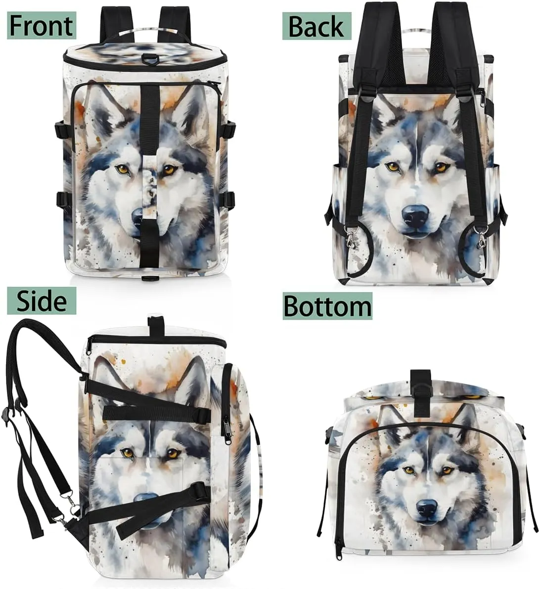 Watercolor Dog Travel Backpack Carry On Flight Approved for Women Men, 18.9 Inch Large Dog Theme Airline Approved Luggage Weekender Backpacks