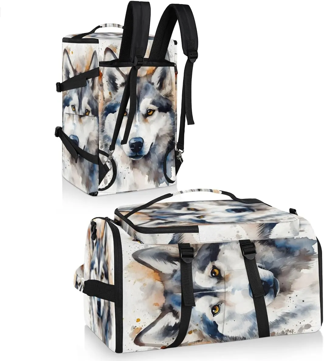 Watercolor Dog Travel Backpack Carry On Flight Approved for Women Men, 18.9 Inch Large Dog Theme Airline Approved Luggage Weekender Backpacks