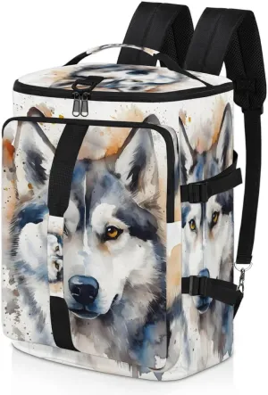 Watercolor Dog Travel Backpack Carry On Flight Approved for Women Men, 18.9 Inch Large Dog Theme Airline Approved Luggage Weekender Backpacks