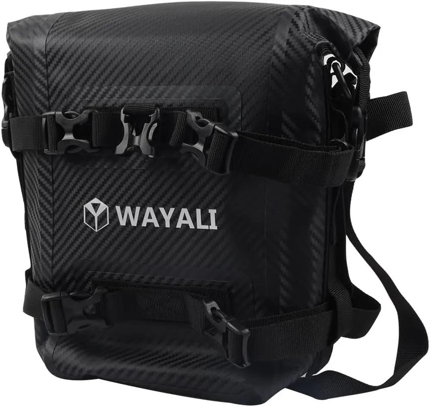 Waterproof 6L Motorcycle Crash Bar Bags Luggage Rack Sissy Bar Saddle Bag Side Tool Bag Crossbody bag with Shoulder Strap