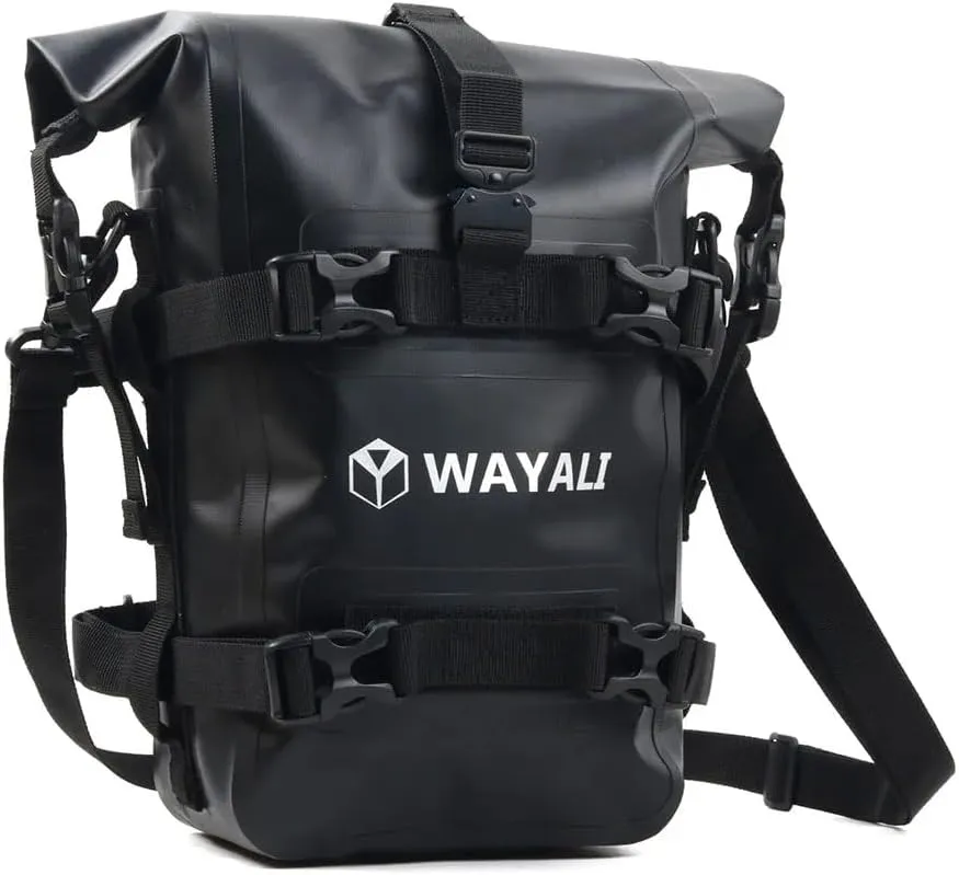 Waterproof 6L Motorcycle Crash Bar Bags Luggage Rack Sissy Bar Saddle Bag Side Tool Bag Crossbody bag with Shoulder Strap