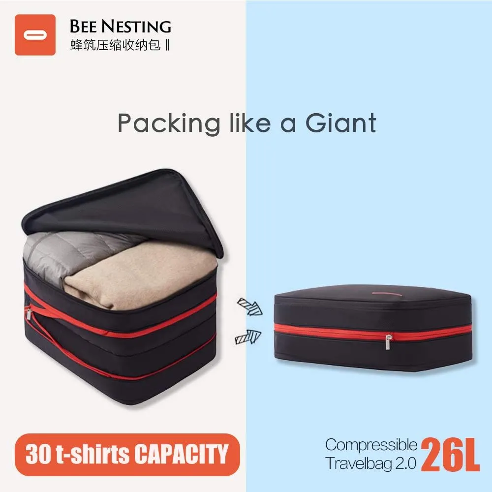 Waterproof Compression Packing Cubes,Travel Packing organizers for Carry on Luggage,Backpacking, Suitcases