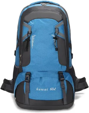 Waterproof Hiking Backpack, 60L Lightweight Outdoor Sport Daypack, Trekking Travel Backpacks for Men Women, Blue