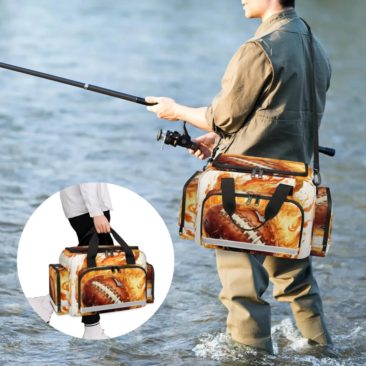 Waterproof Tactical Duffle Bag 25" Carry On Bag for EMT Tear-Resistant Gym Bag with Multi-Pocket & OSHA Reflective Travel Bags for Men Women Football