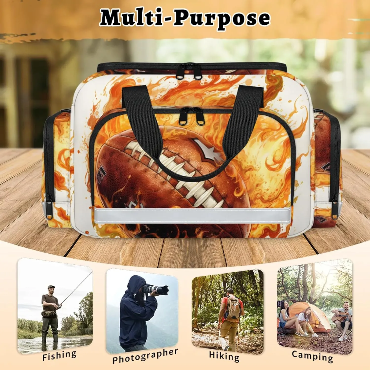 Waterproof Tactical Duffle Bag 25" Carry On Bag for EMT Tear-Resistant Gym Bag with Multi-Pocket & OSHA Reflective Travel Bags for Men Women Football