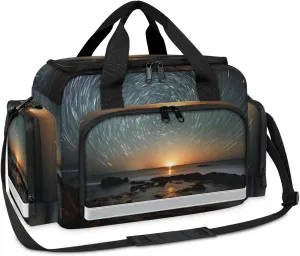 Waterproof Tactical Duffle Bag 25" Carry On Bag for EMT Tear-Resistant Gym Bag with Multi-Pocket & OSHA Reflective Travel Bags for Men Women Magical Sunset