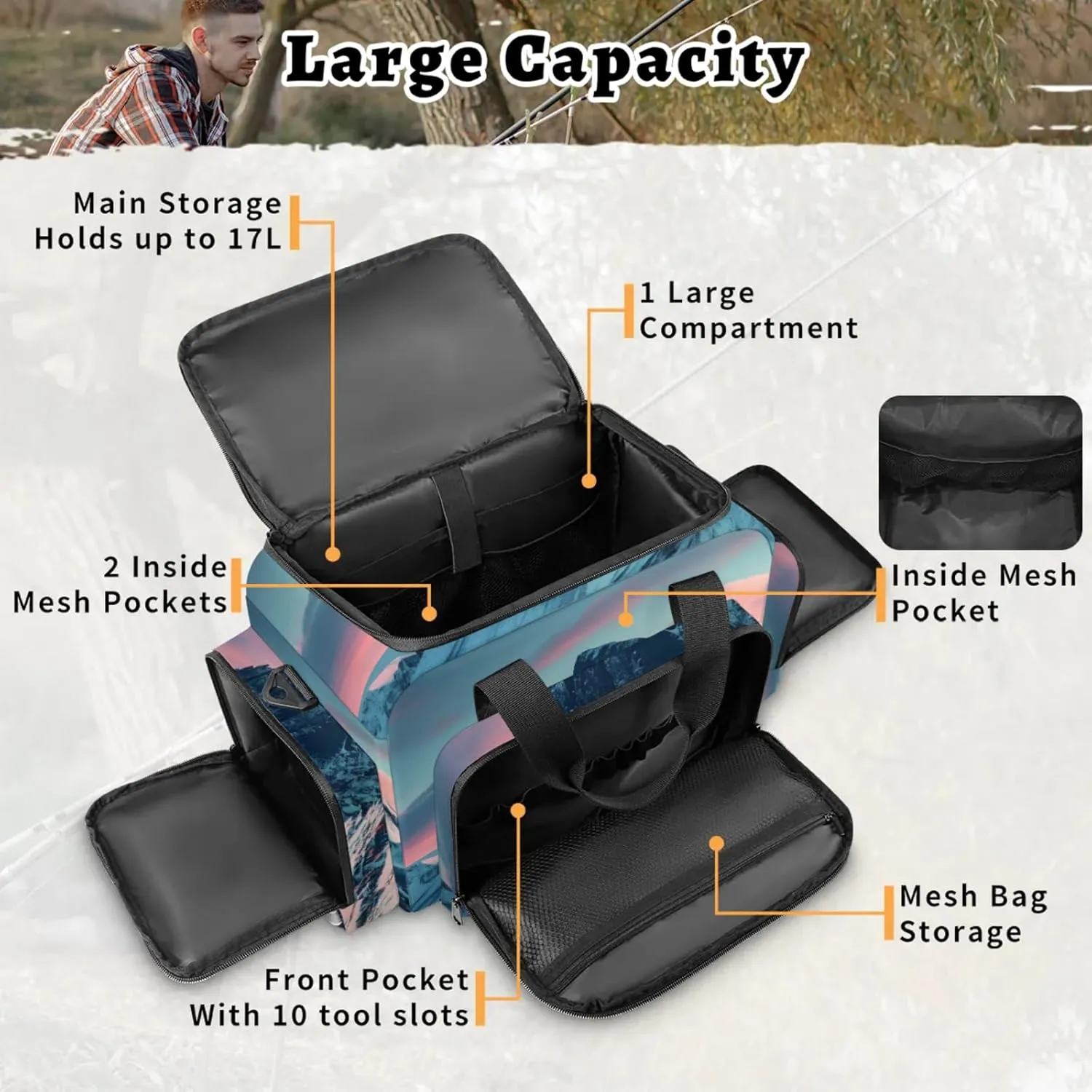 Waterproof Tactical Duffle Bag 25" Carry On Bag for EMT Tear-Resistant Gym Bag with Multi-Pocket & OSHA Reflective Travel Bags for Men Women Mountain Peak