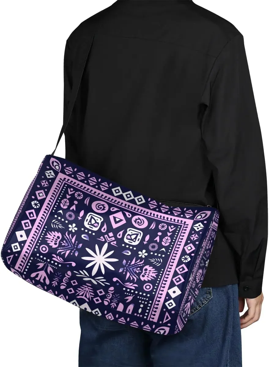 Weekend Bag Retro Flora Boho Pattern Lightweight Carry On Duffel Bag Waterproof Gym Bag Pu Leather Duffle Bag for Workout Travel Sport