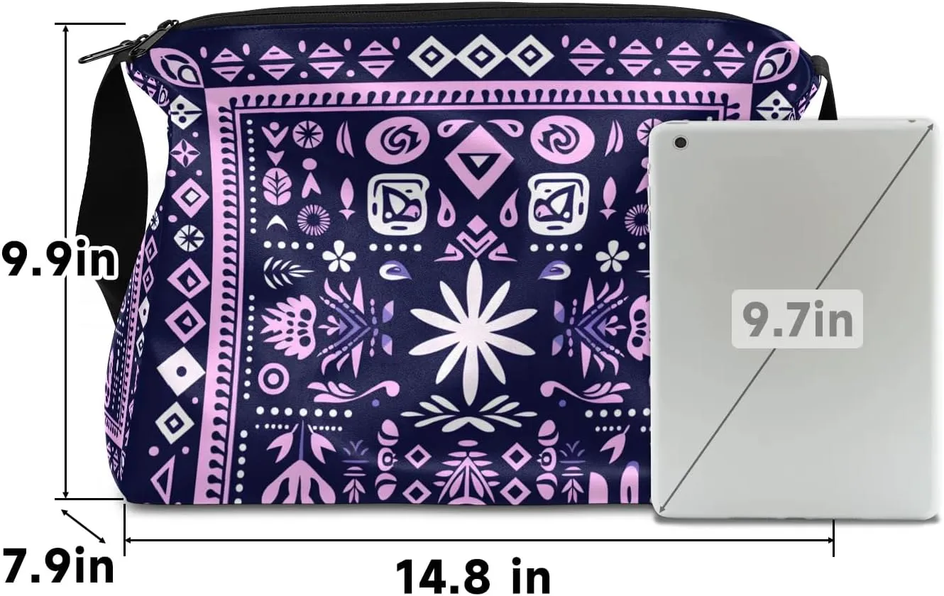 Weekend Bag Retro Flora Boho Pattern Lightweight Carry On Duffel Bag Waterproof Gym Bag Pu Leather Duffle Bag for Workout Travel Sport