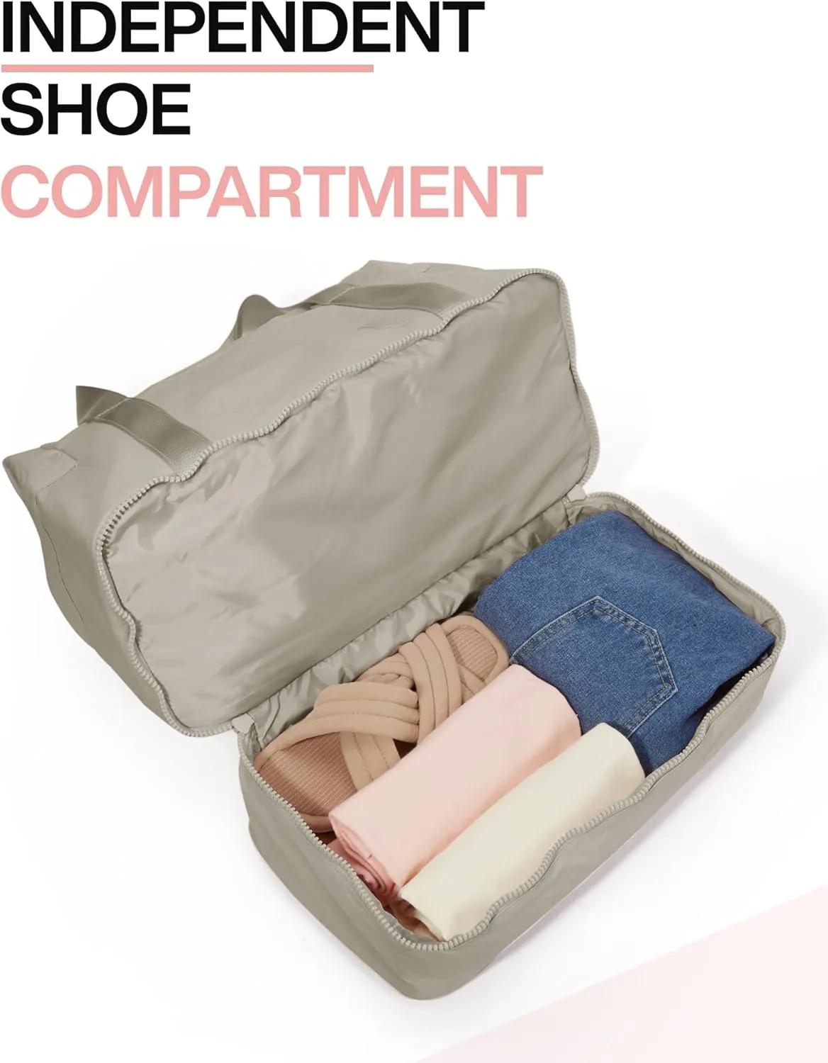 Weekender Bags for Women, BAGSMART Travel Duffel Bags with Shoe Compartment,Personal Item Travel Bag for Airlines, Carry on Overnight Tote Bag with Toiletry Bag(Beige,2pcs)