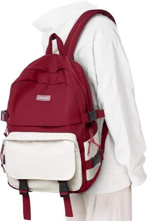 weradar Middle School Backpack For Teen Girls,Cute College Backpack For Women Men,Waterproof Travel Rucksack Casual Daypack,High School Bookbags Boy,Kawaii Students Backpacks(Red)