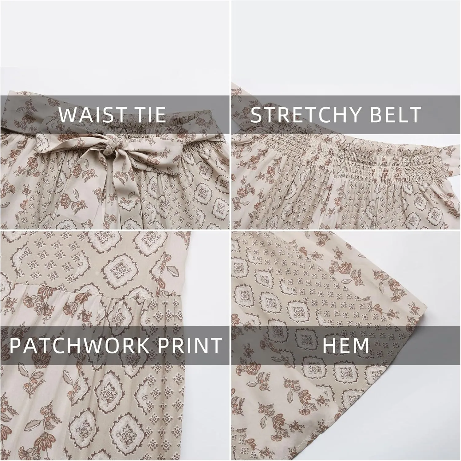 Wide Leg Palazzo Pants for Women Casual Soft High Waisted Boho Print Pants Loose Comfort Stretch Pants