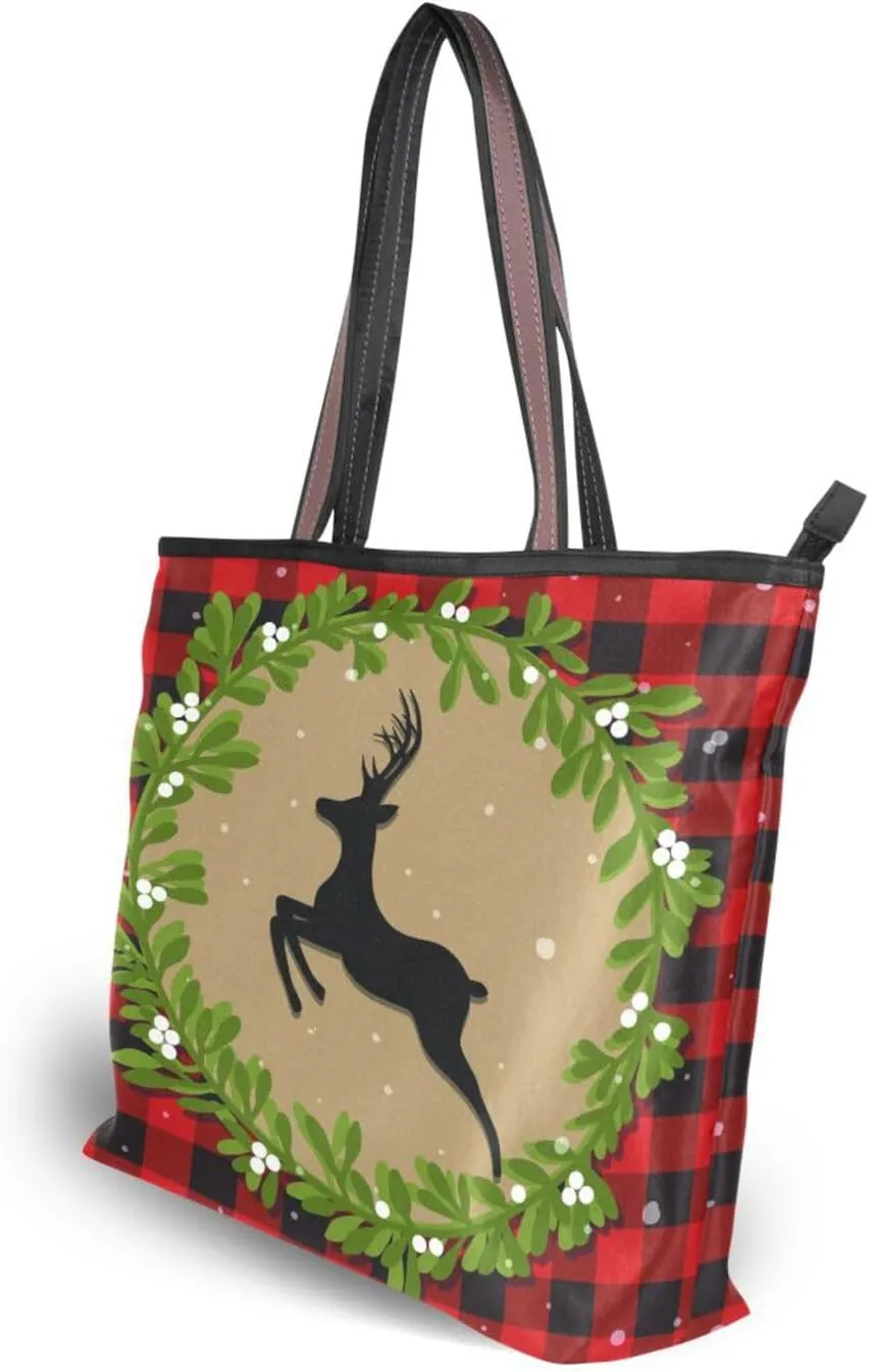 WIHVE Women's Handbag Tote Bag WTop Handle Shoulder Bag for Ladies (Large)