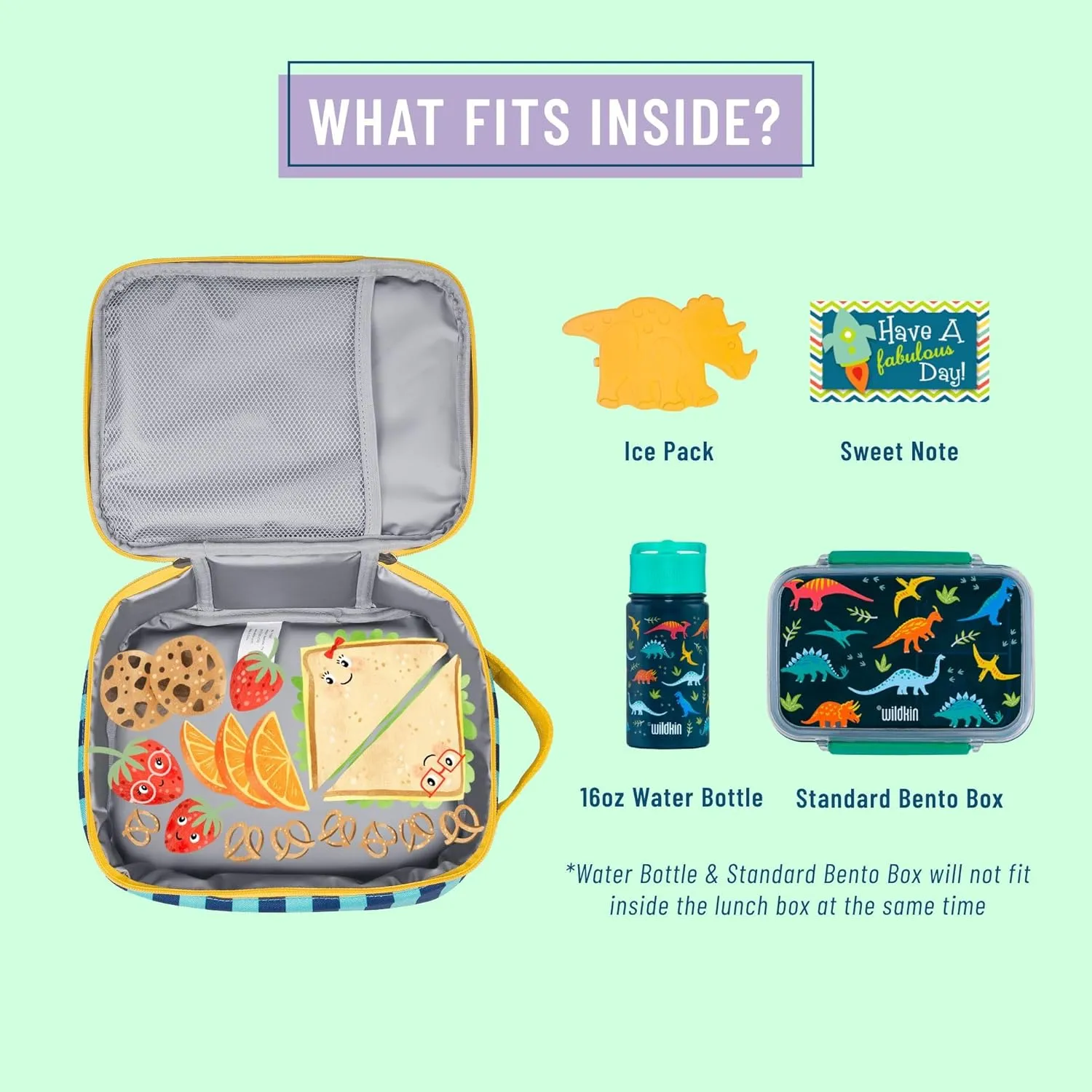 Wildkin ECO rPET Insulated Original Lunch Bag – Durable, Stylish, Ideal for School & Travel - Blue Stripes