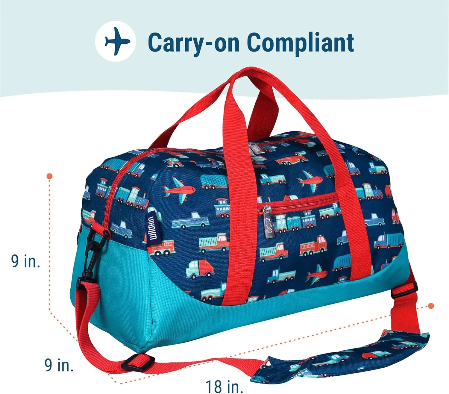 Wildkin Kids Overnighter Duffel Bag – Carry-On Size, Ideal for School & Sleepovers – Transportation