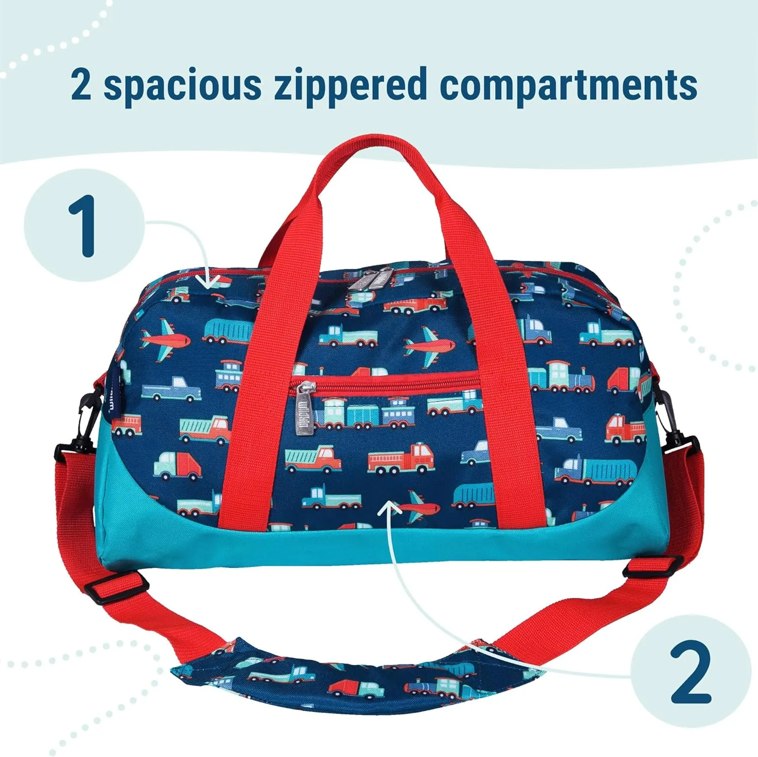 Wildkin Kids Overnighter Duffel Bag – Carry-On Size, Ideal for School & Sleepovers – Transportation