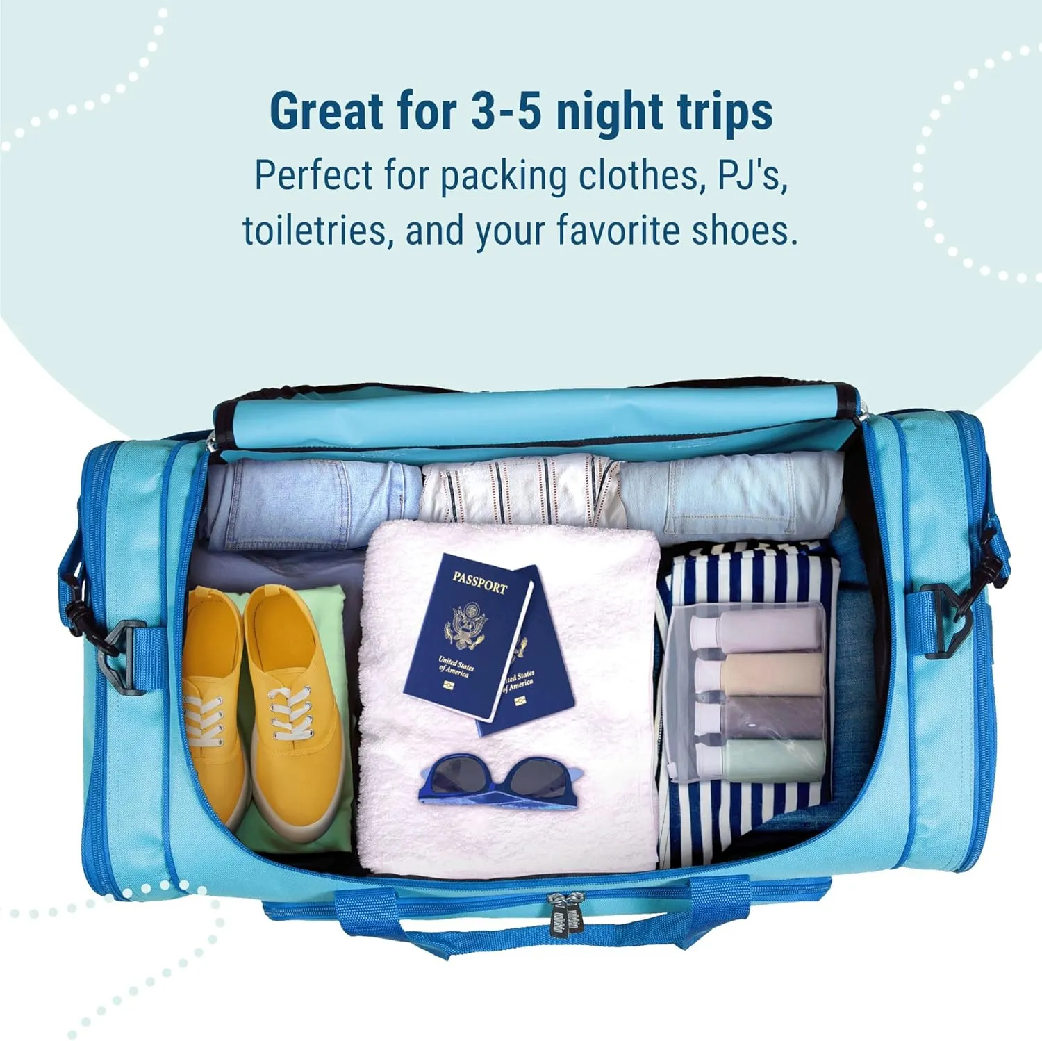 Wildkin Kids Weekender Duffel Bag – Carry-On Size for School, Travel, & Sleepovers