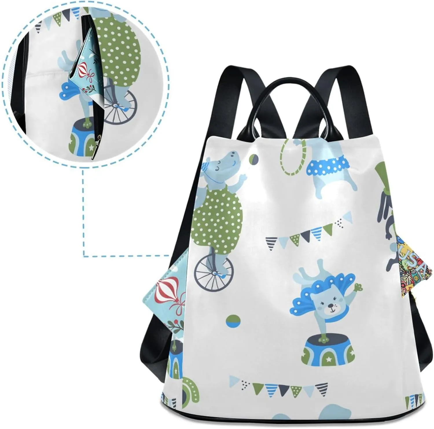 Women Backpack Daypack Casual Shoulder Bag Vintage Anti-theft Travel Backpack Pattern 2