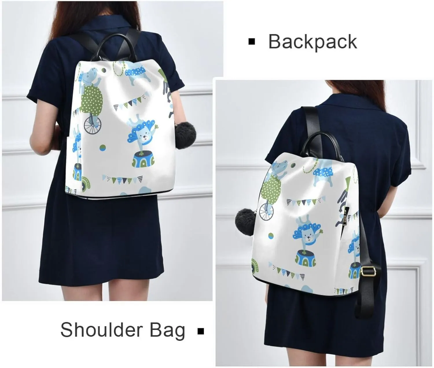 Women Backpack Daypack Casual Shoulder Bag Vintage Anti-theft Travel Backpack Pattern 2