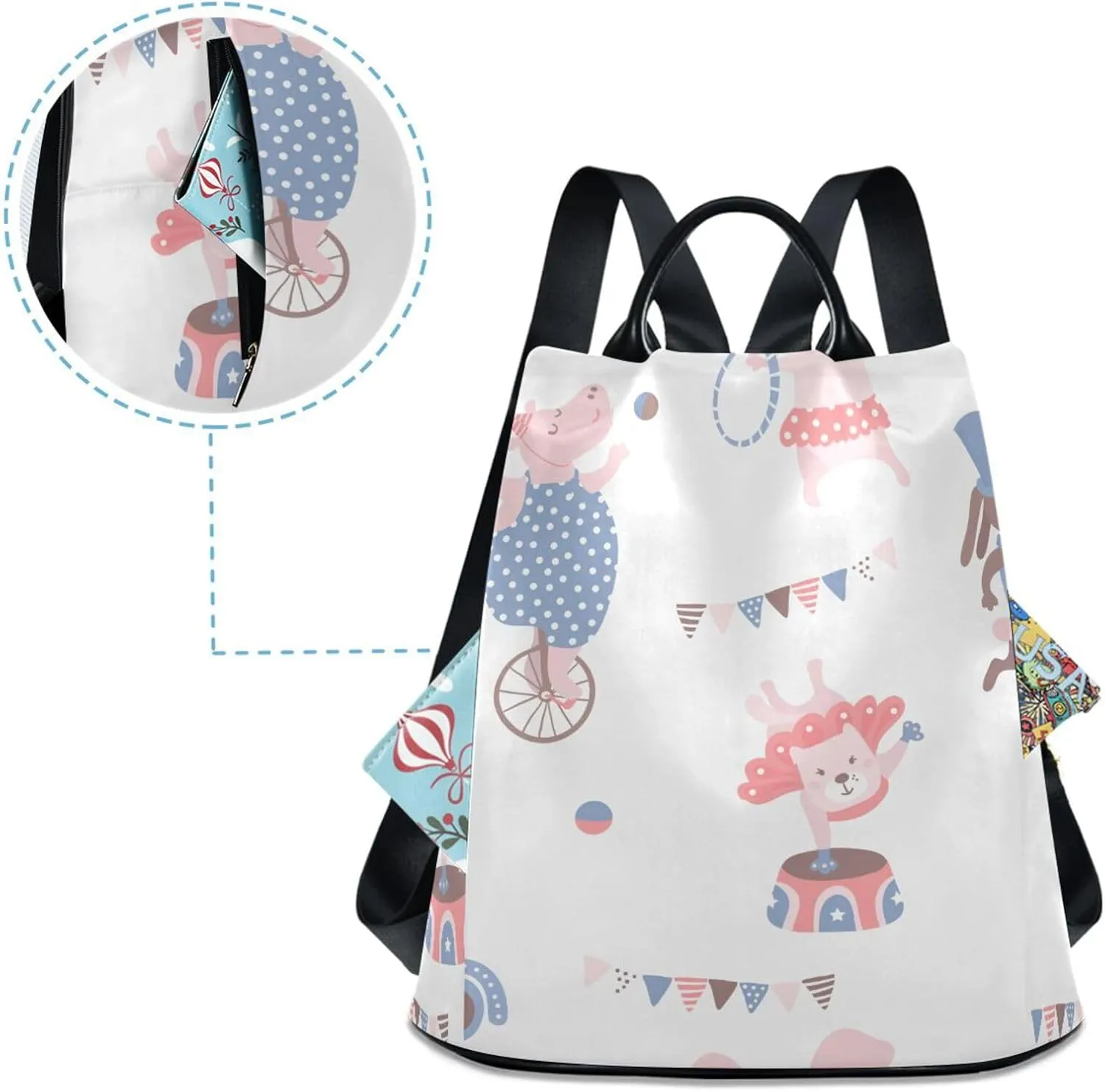 Women Backpack Daypack Casual Shoulder Bag Vintage Anti-theft Travel Backpack Pattern 3